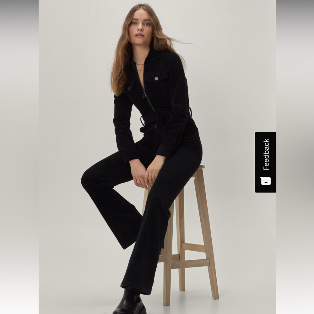 Nasty Gal long sleeve corduroy jumpsuit